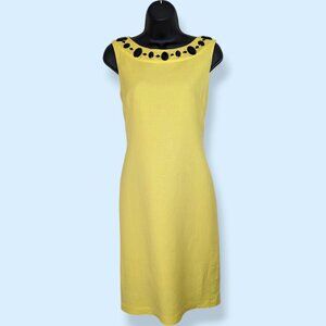 Oscar de la Renta Yellow Linen Shift Dress